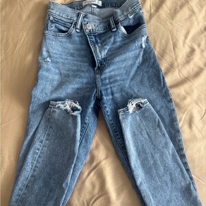 Abercrombie & Fitch Light Blue Distressed Skinny Jeans